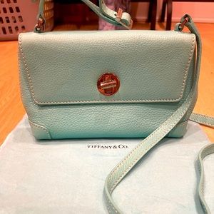 Authentic Tiffany and Company blue cross body purse
